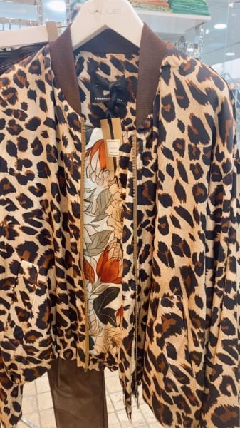 Leopar Desen Bomber Ceket