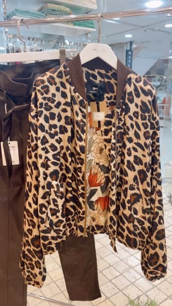 Leopar Desen Bomber Ceket