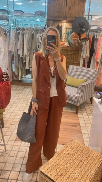 Keten Yelek/Pantolon Takım